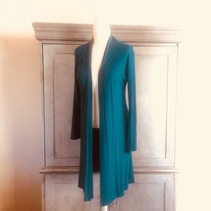 Women’s Made By Johnny Jersey Knit Cardigan Teal L